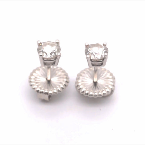 Diamond Stud Earrings in 14K White Gold