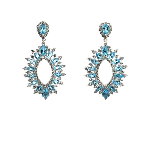 Blue & White Topaz Earrings