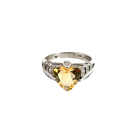 Citrine and Diamond Ring, Size 8