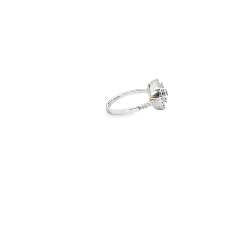 Cluster Ring in 14K White Gold with Diamonds, Size 5.25
