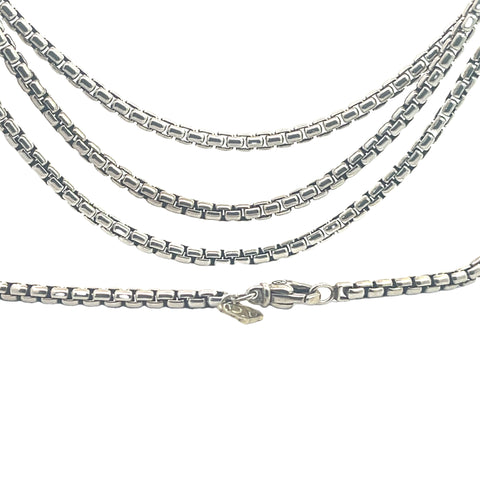 DAVID YURMAN Sterling Silver with 14K Gold Accent Box Chain Necklace