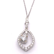 Diamond Pendant set in 18K White Gold with 14K White Gold Chain, 18"
