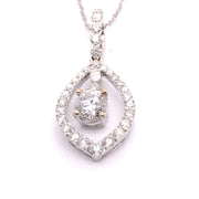 Diamond Pendant set in 18K White Gold with 14K White Gold Chain, 18"