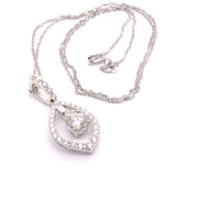 Diamond Pendant set in 18K White Gold with 14K White Gold Chain, 18"