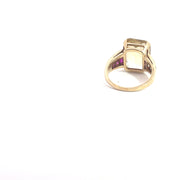 Ring in 14K Yellow Gold with Citrine, Rubies and Diamonds, Size 7.5