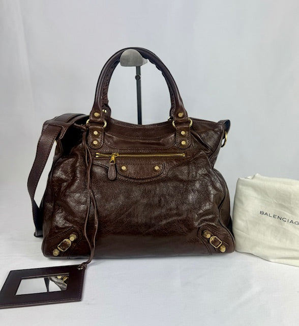 Balenciaga city bag brown online