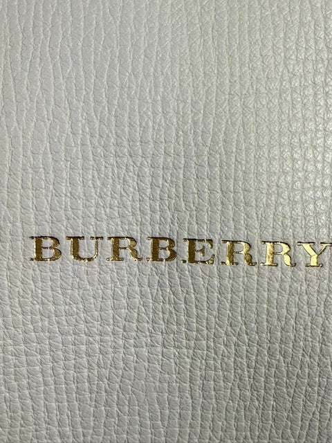 Burberry White Leather House Check Canvas Little Crush Crossbody