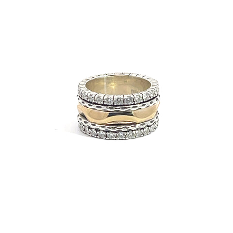 STYLIANO Ring in 9K Gold and Sterling Silver Ring