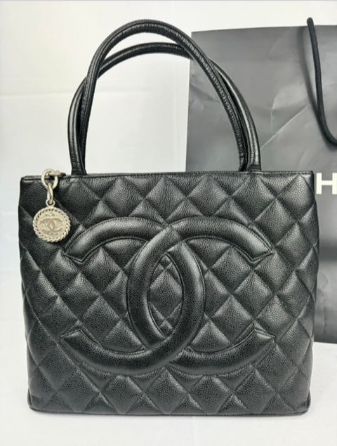 Chanel Black Caviar Medallion Tote