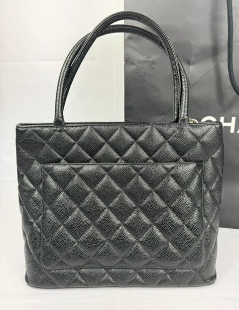 Chanel Black Caviar Medallion Tote