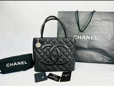 Chanel Black Caviar Medallion Tote