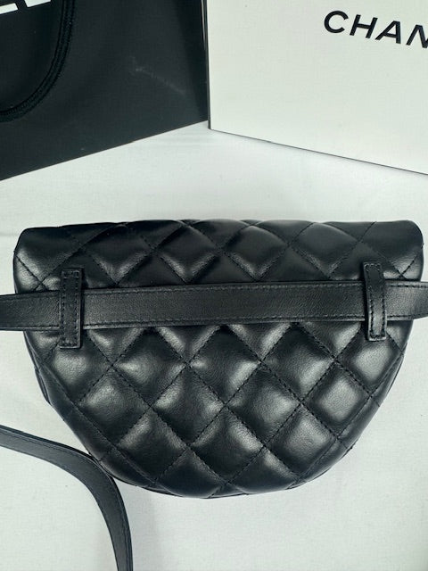 Chanel Black Lambskin Bum/Belt Bag