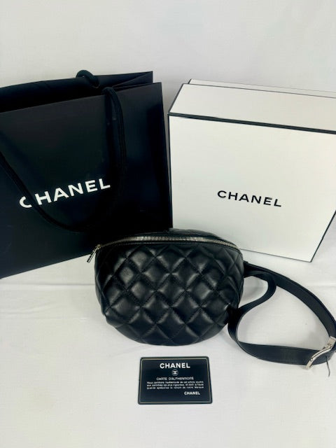 Chanel Black Lambskin Bum/Belt Bag