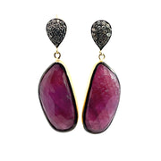 Ruby Earrings in gold-plated STerling Silver