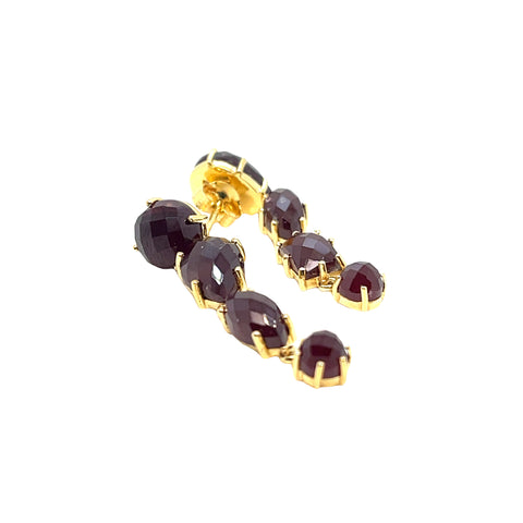 ELA RAE drop Earrings Garnets in gold-plated Sterling Silver