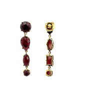 ELA RAE drop Earrings Garnets in gold-plated Sterling Silver