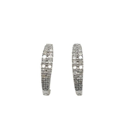 Double row Diamond Hoops