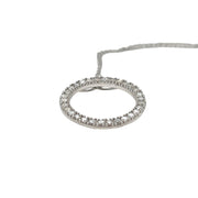 3/4CT Diamond Circle Pendant Necklace in Sterling Silver, 18" Sterling Silver chain