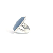 Chalcedony Statement Ring in 925 Sterling Silver, Size 8.5