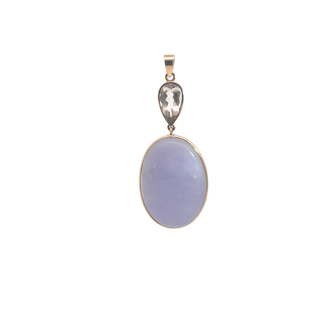 Lavender Jade and Morganite Pendant