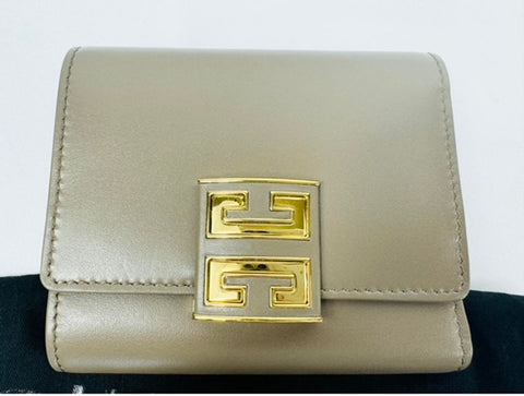 Givenchy Taupe 4G Trifold Wallet