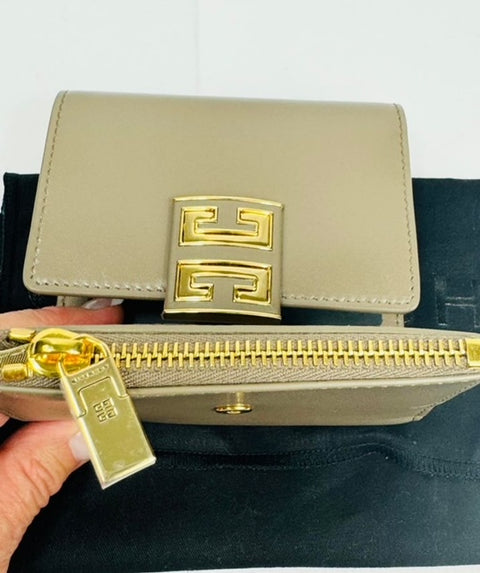 Givenchy Taupe 4G Trifold Wallet