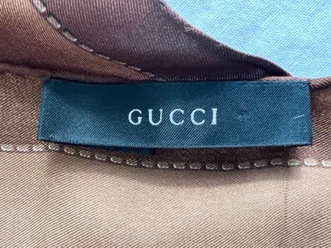 Gucci Brown Silk Scarf