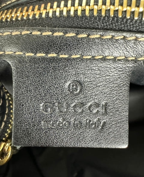 Gucci GG Black Patent Leather Dialux Britt Hobo