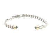 David Yurman Sterling Silver Cuff with Gold Accent and Periot