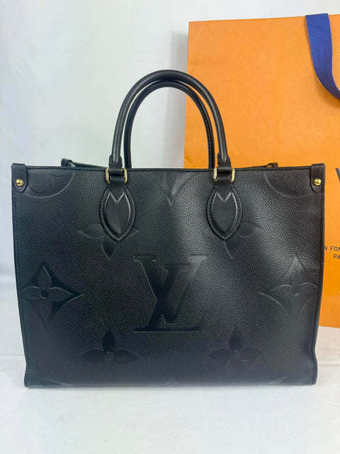 LOUIS VUITTON Black Empreinte ONTHEGO MM Tote