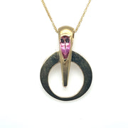 Tourmaline Pendant Necklace set in 14K Yellow Gold with 14K Gold chain, 18"