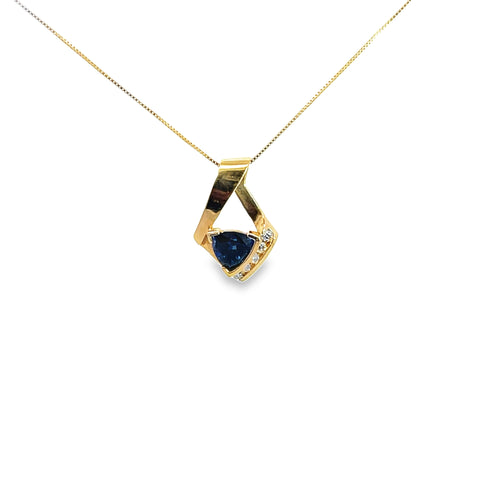 Sapphire and Diamond Pendant Necklace