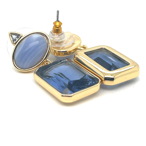 Gemstone Earrings in 14K gold-plated brass