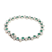 Diamond and Emerald Tennis Bracelet, 7"