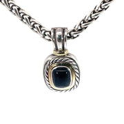 DAVID YURMAN Onyx Pendant Necklace in Sterling Silver and 14K Yellow Gold, 16"