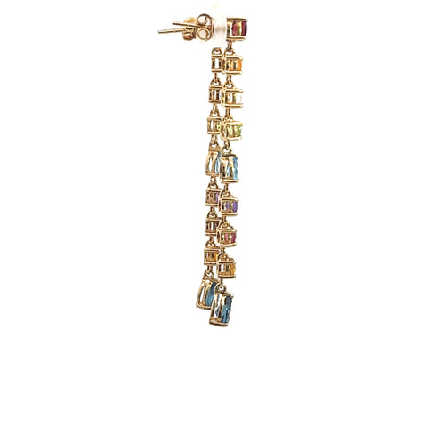 Drop Earrings in gold-plated Sterling Silver with Semi-precious Gemstones