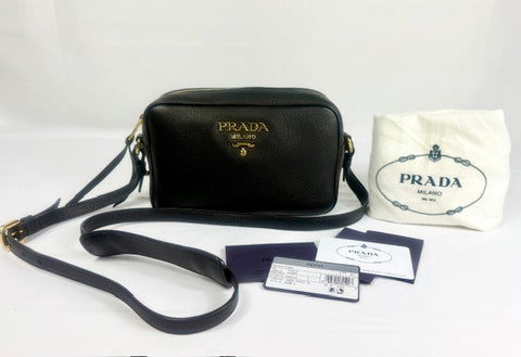 Prada Black Vitello Phenix Crossbody