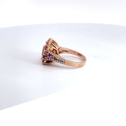 Morganite, Sapphire and Diamond Ring in 14K Rose Gold