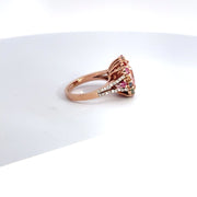 Morganite, Sapphire and Diamond Ring in 14K Rose Gold