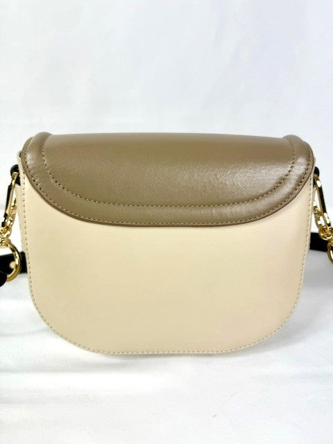 See By Chloe Taupe and Cream Mara Crossbody Bag