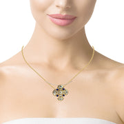 BUSTAMANTE Cross Pendant Choker Necklace