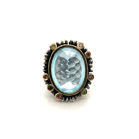 STYLIANO Ring in Sterling Silver and Yellow Gold with Topaz, Size 6.75 SKU:   Regular price $675.00 CAD