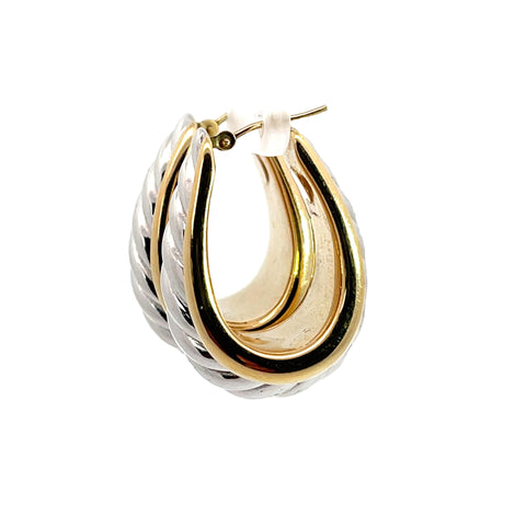 Hoop Earrings in 14K Yellow Gold with Diamonds