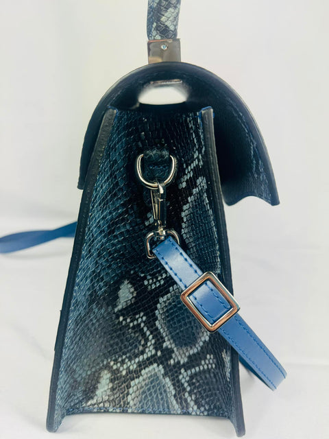 VALENTINO Blue Python Top Handle Bag