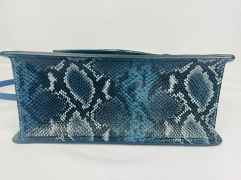 VALENTINO Blue Python Top Handle Bag