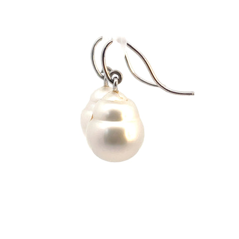 South Sea Pearl Earrings in 18K White Gold