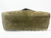 YSL Army Green Suede Medium Lou Bag