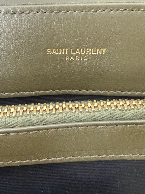 YSL Army Green Suede Medium Lou Bag