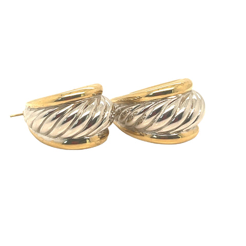 Earrings in Rhodium plated 10K Yellow Gold