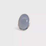 Chalcedony Statement Ring in 925 Sterling Silver, Size 8.5